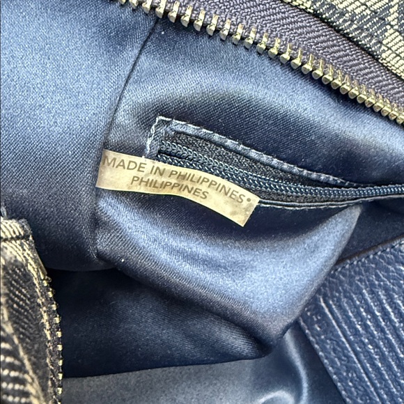 Denim Coach Navy and White Signature Tote - Picture 14 of 14